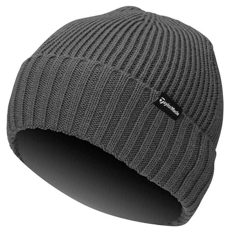 TaylorMade Ribbed Knit men's beanie, charcoal heather