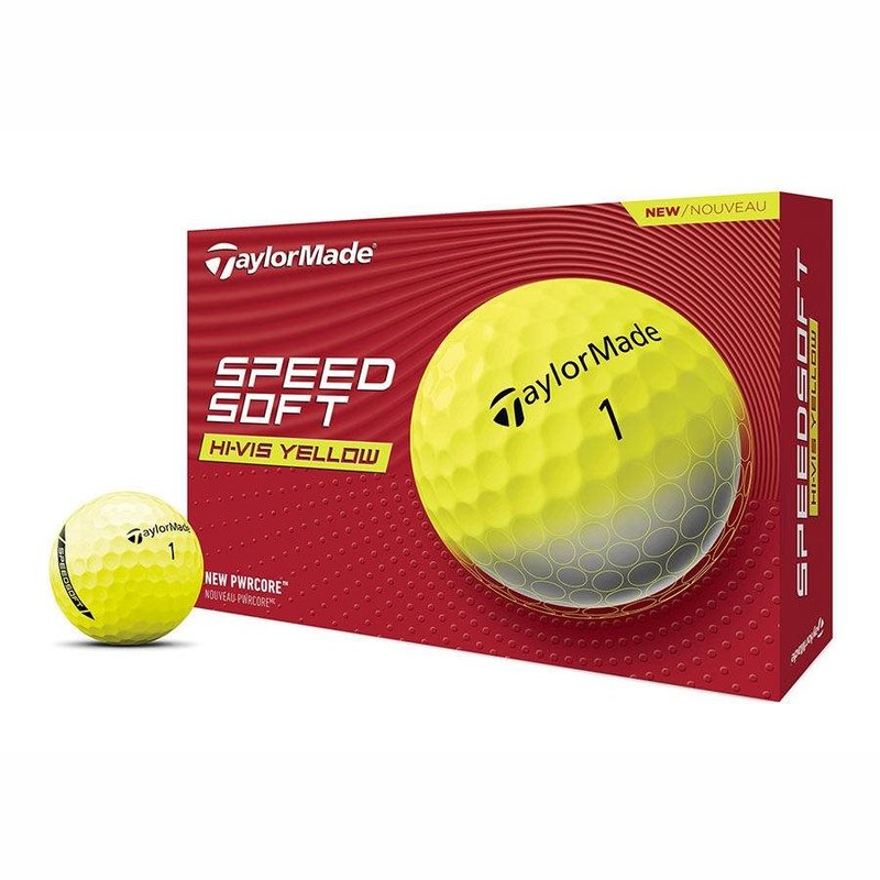 TaylorMade SpeedSoft golf balls, yellow