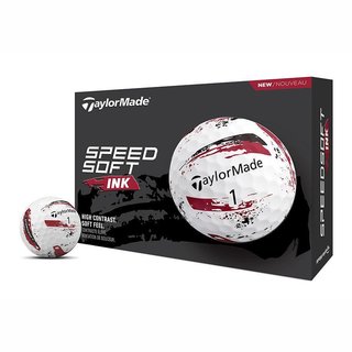 TaylorMade SpeedSoft Ink golf balls (12 balls), red