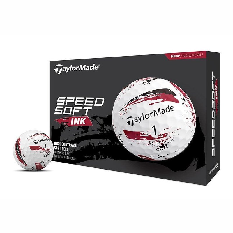 TaylorMade SpeedSoft Ink golf balls (12 balls), red
