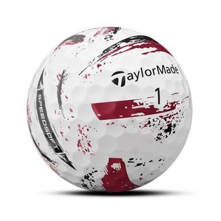 TaylorMade SpeedSoft Ink golf balls (12 balls), red