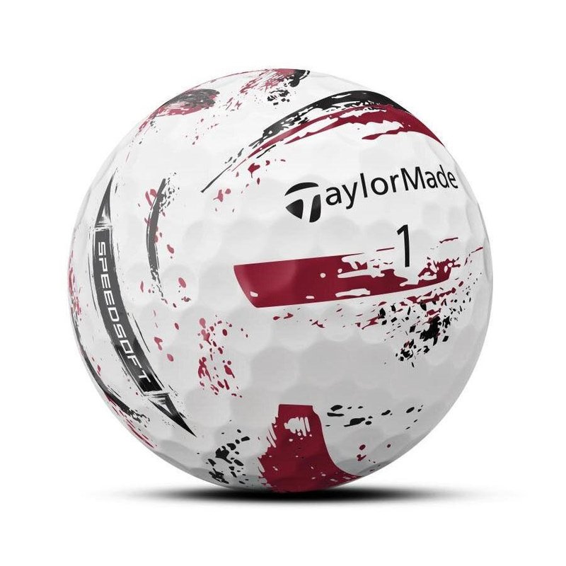 TaylorMade SpeedSoft Ink golf balls (12 balls), red