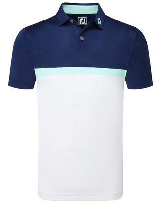 FootJoy Colour Block Lisle men's polo, white