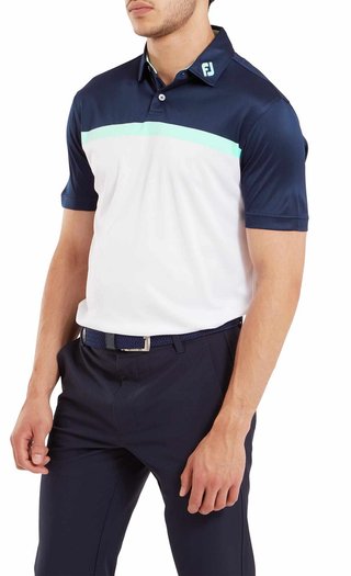 FootJoy Colour Block Lisle men's polo, white