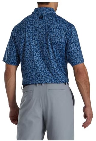 FootJoy Painted Floral Lisle men's polo, navy
