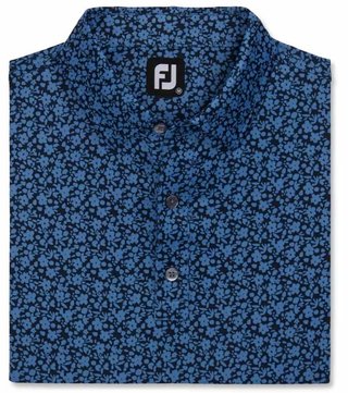 FootJoy Painted Floral Lisle men's polo, navy