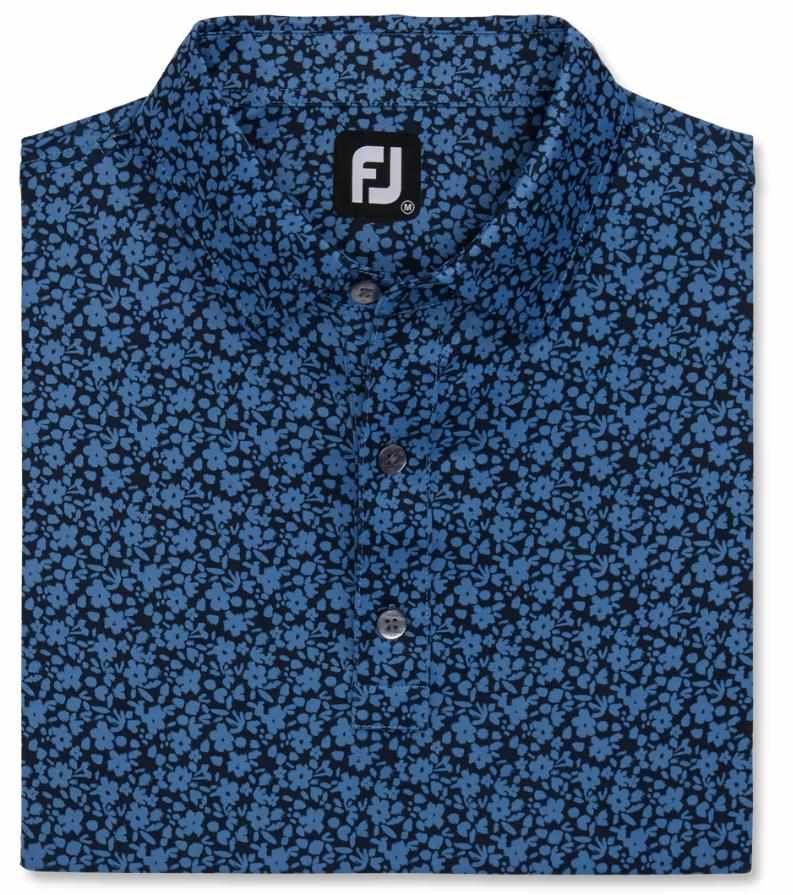 FootJoy Painted Floral Lisle men's polo, navy
