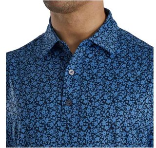 FootJoy Painted Floral Lisle men's polo, navy