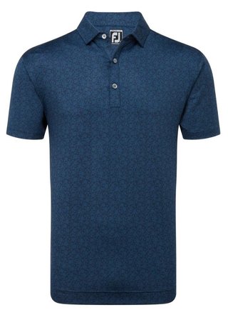 FootJoy Painted Floral Lisle men's polo, navy
