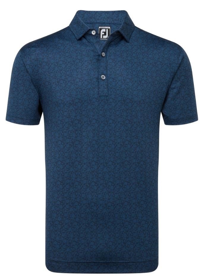 FootJoy Painted Floral Lisle men's polo, navy