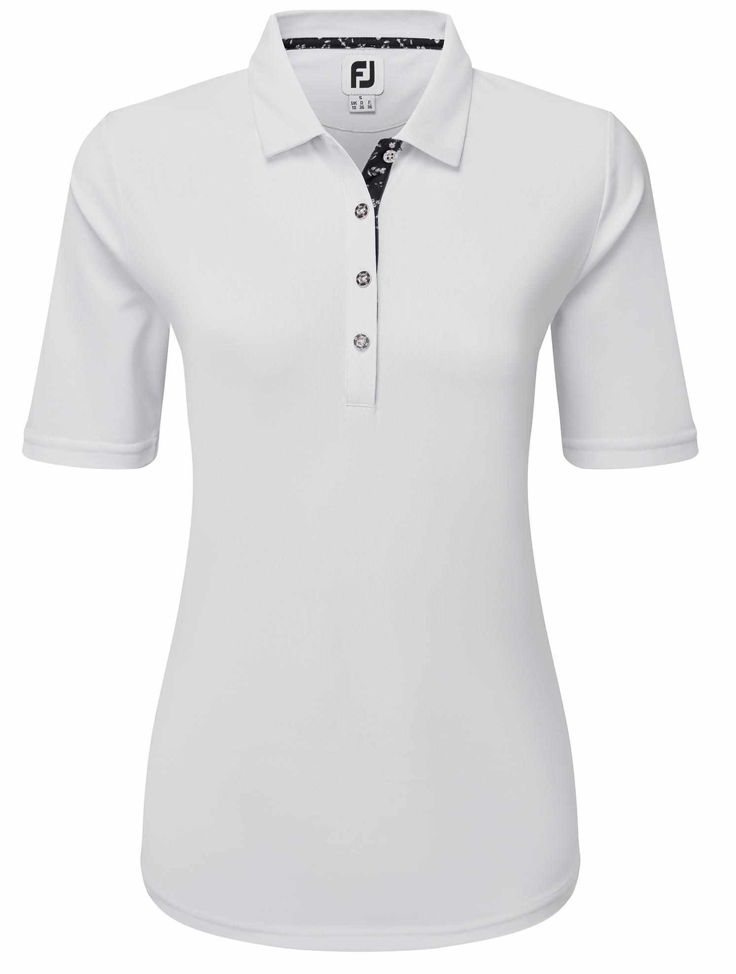 FootJoy Half-Sleeve Pique women's polo, white