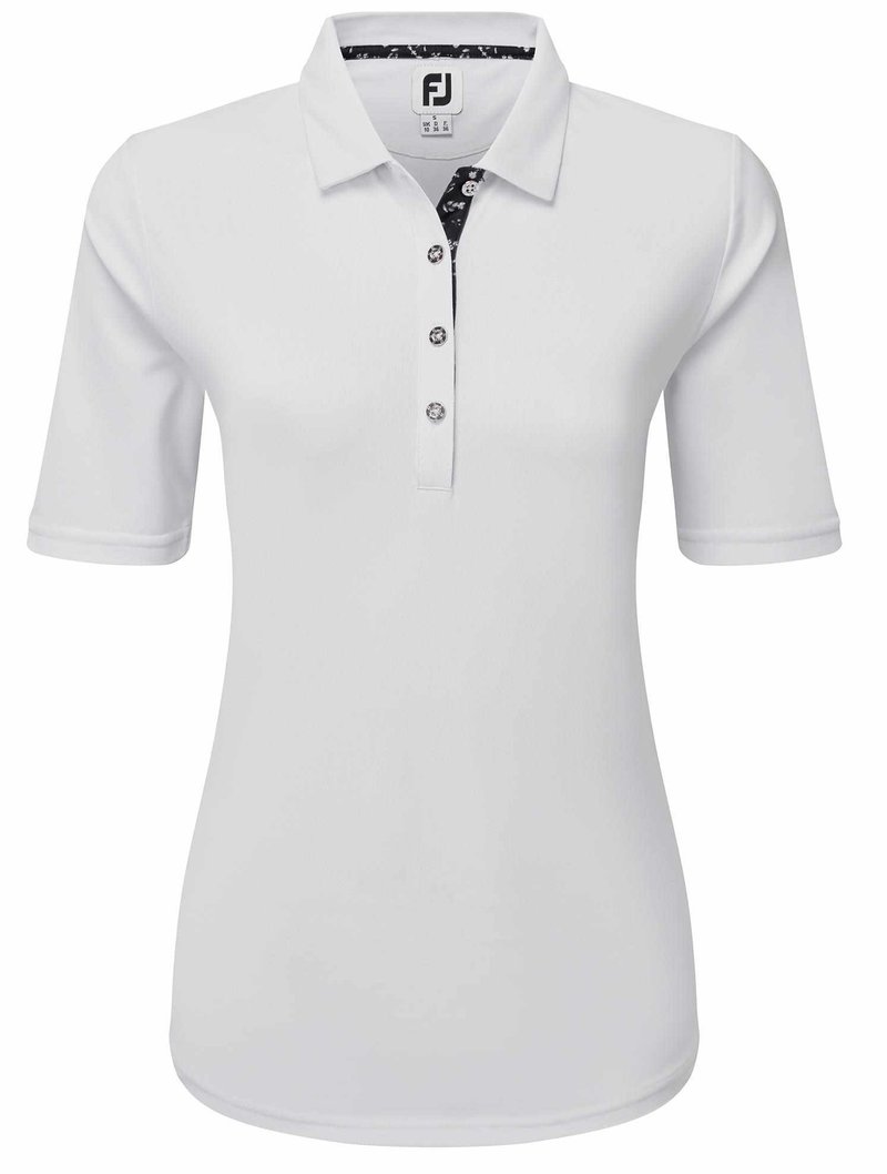 FootJoy Half-Sleeve Pique women's polo, white
