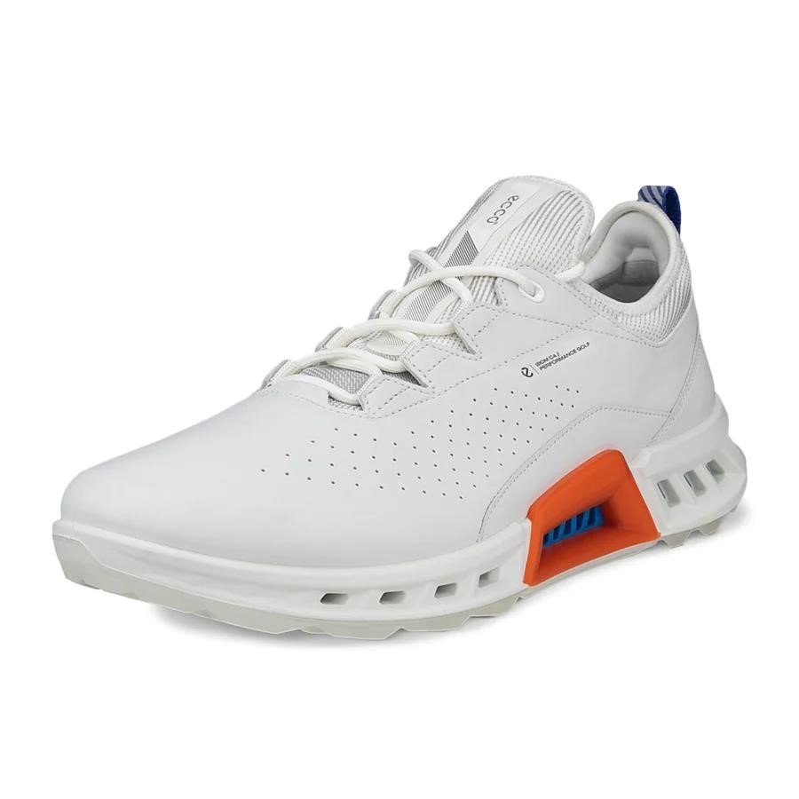 Ecco Biom C4 mens golf shoes, white/mazzarine blue