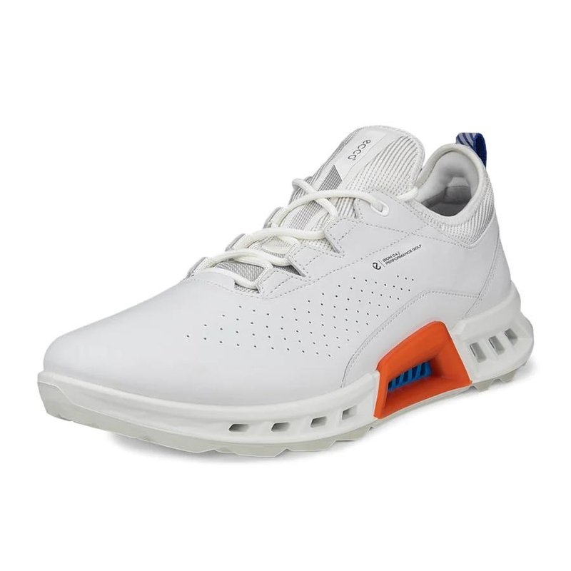 Ecco Biom C4 mens golf shoes, white/mazzarine blue