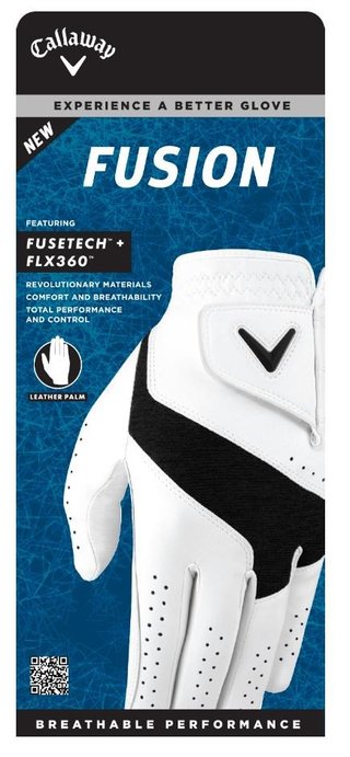Callaway Fusion mens golf glove, white