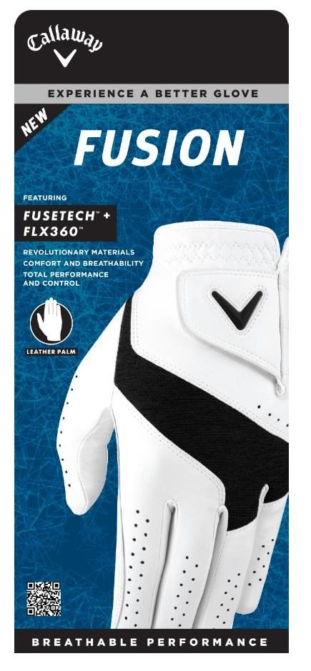 Callaway Fusion mens golf glove, white