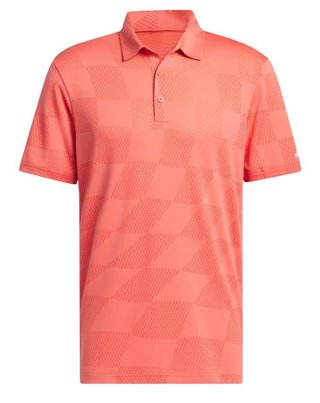 Adidas Textured men's polo, preloved scarlet