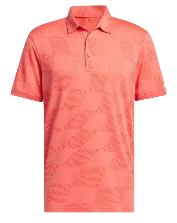 Adidas Textured men's polo, preloved scarlet