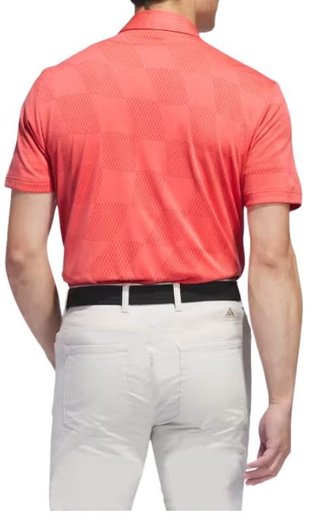 Adidas Textured men's polo, preloved scarlet
