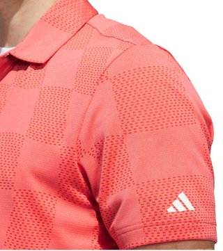 Adidas Textured men's polo, preloved scarlet