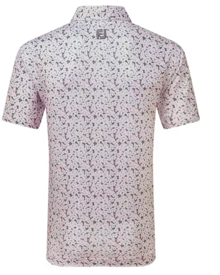 FootJoy Primrose Print Lisle men's polo, light pink