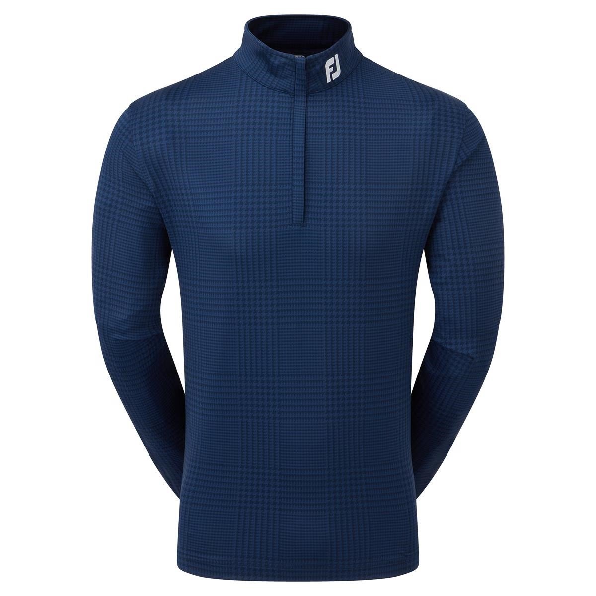 FootJoy Glen Plaid Print Chill-Out men's sweatshirt, navy