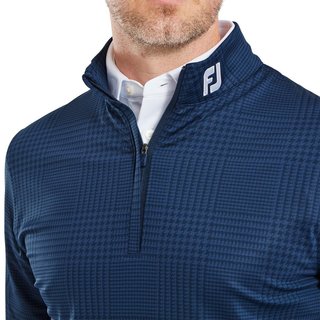 FootJoy Glen Plaid Print Chill-Out men's sweatshirt, navy