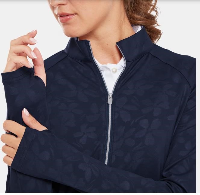 FootJoy Floral Embossed women's sweatshirt, navy