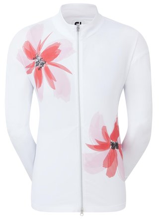 FootJoy Lightweight Full-Zip women's jacket, white/pink