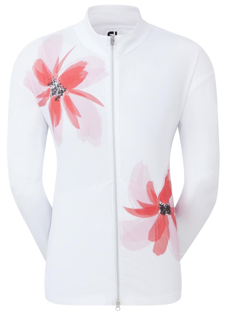 FootJoy Lightweight Full-Zip women's jacket, white/pink
