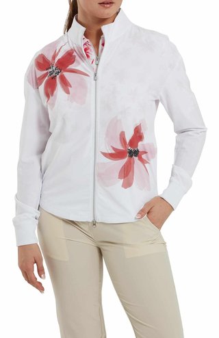 FootJoy Lightweight Full-Zip women's jacket, white/pink