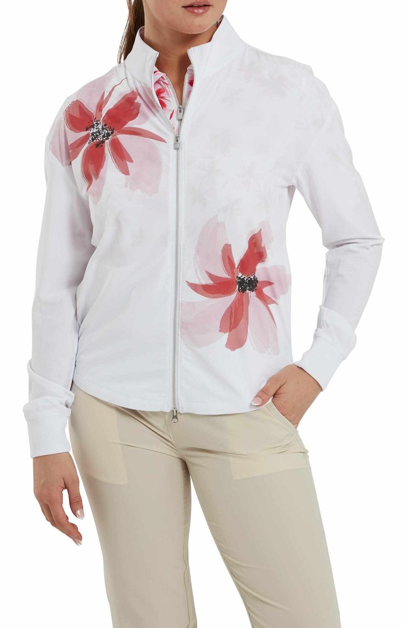 FootJoy Lightweight Full-Zip women's jacket, white/pink