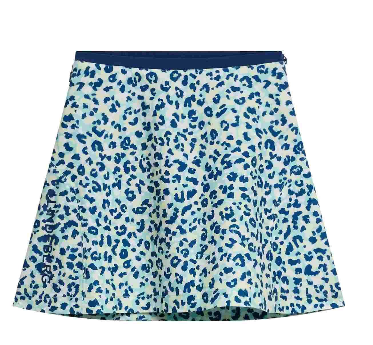 J.Lindeberg Themba women's golf skirt, leopard aruba blue