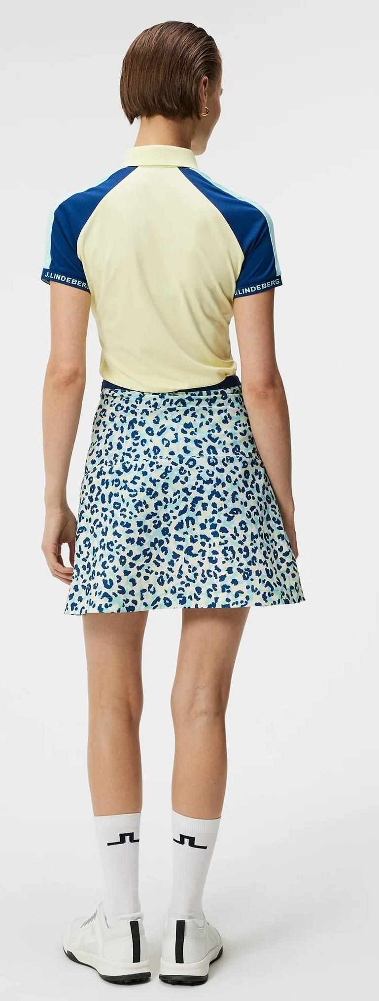 J.Lindeberg Themba women's golf skirt, leopard aruba blue