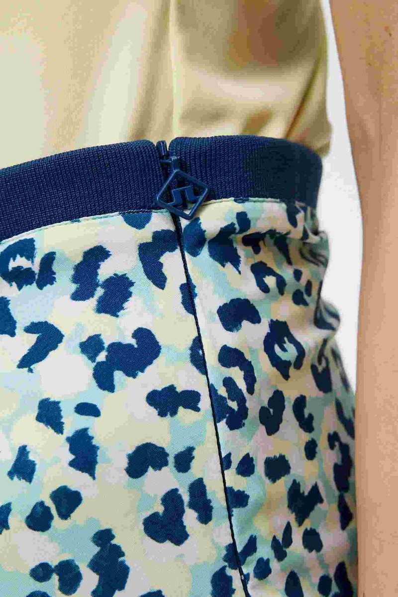J.Lindeberg Themba women's golf skirt, leopard aruba blue