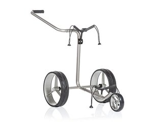 JuCad Junior Stainless Steel 3-wheeled manual trolley + carry bag JTT, silver