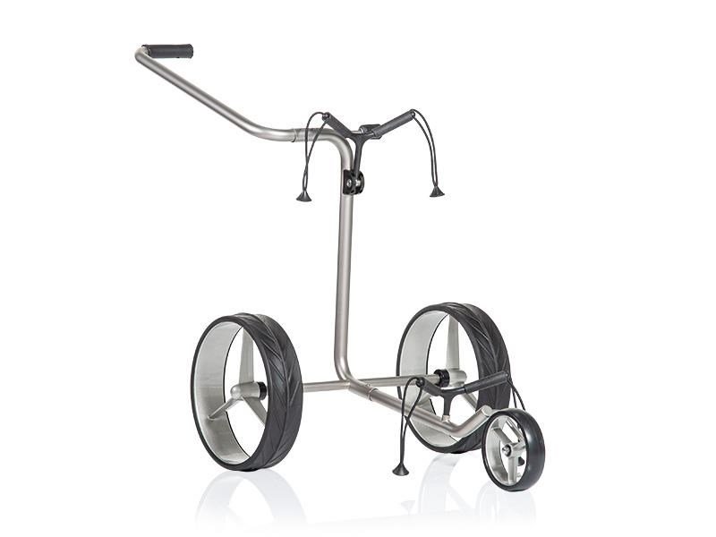 JuCad Junior Stainless Steel 3-wheeled manual trolley + carry bag JTT, silver