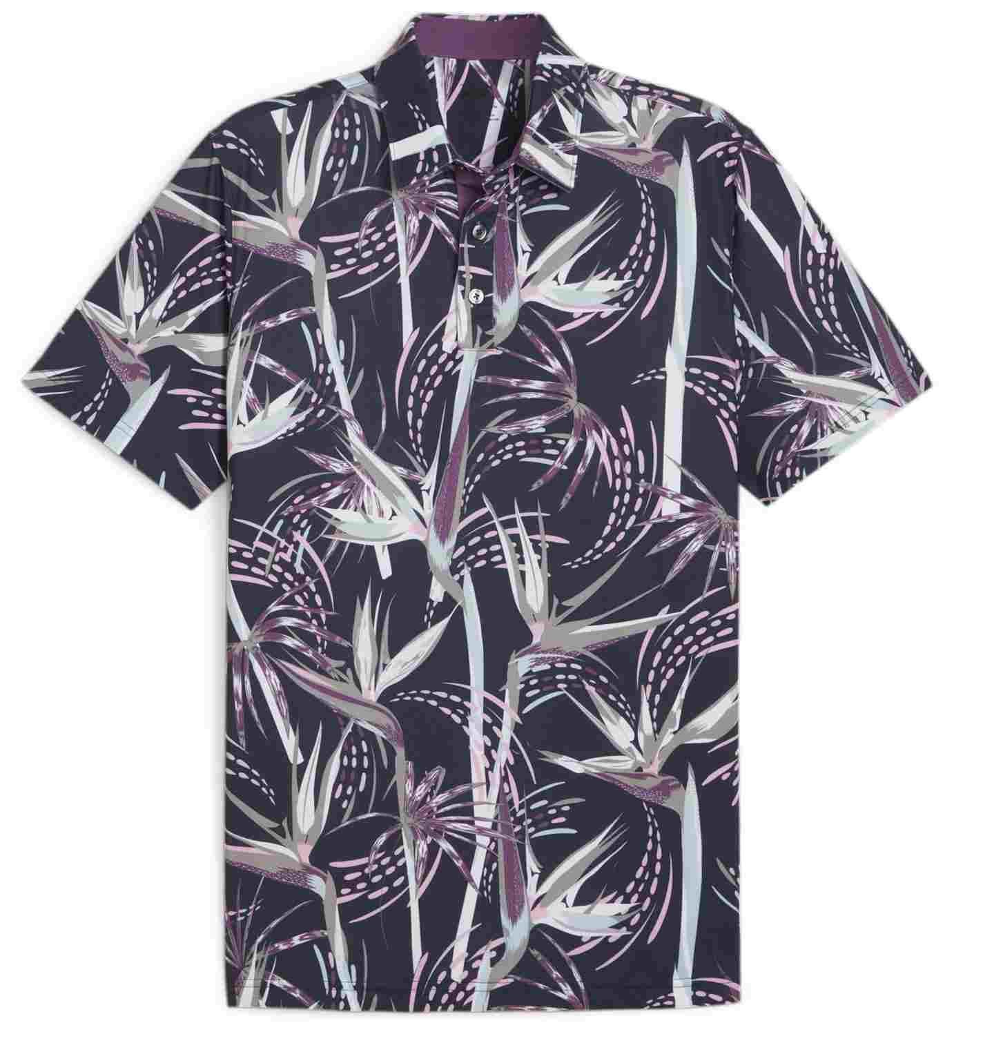 Puma Mattr Birds of Paradise men's polo, deep blue