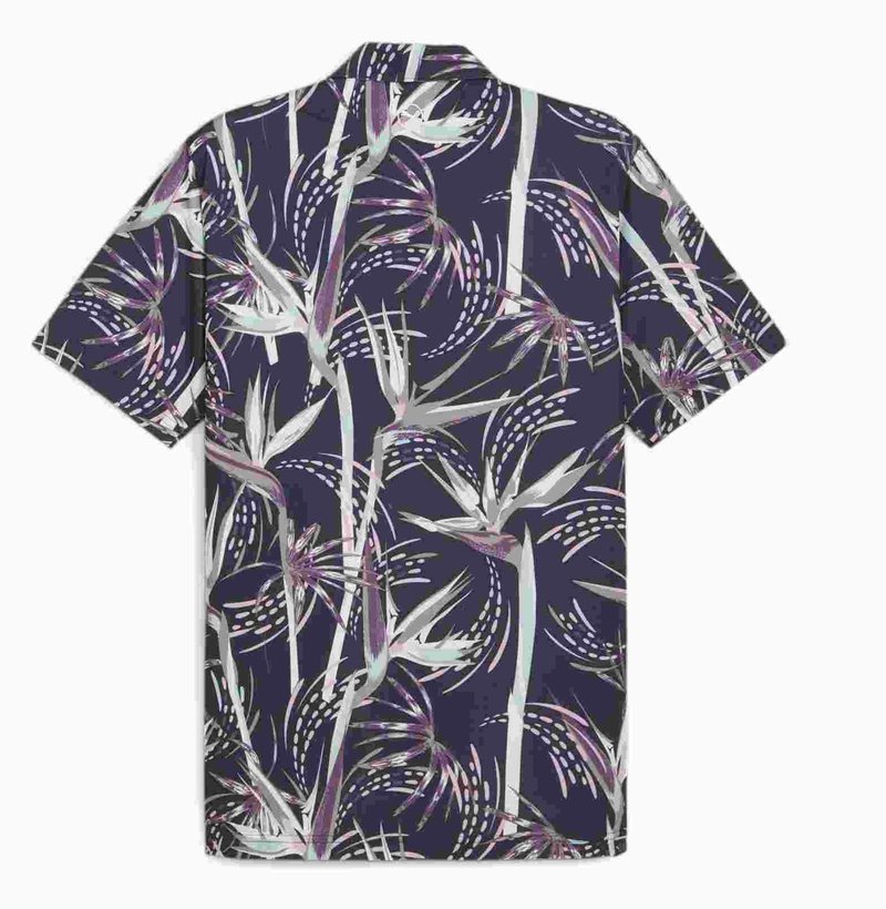 Puma Mattr Birds of Paradise men's polo, deep blue