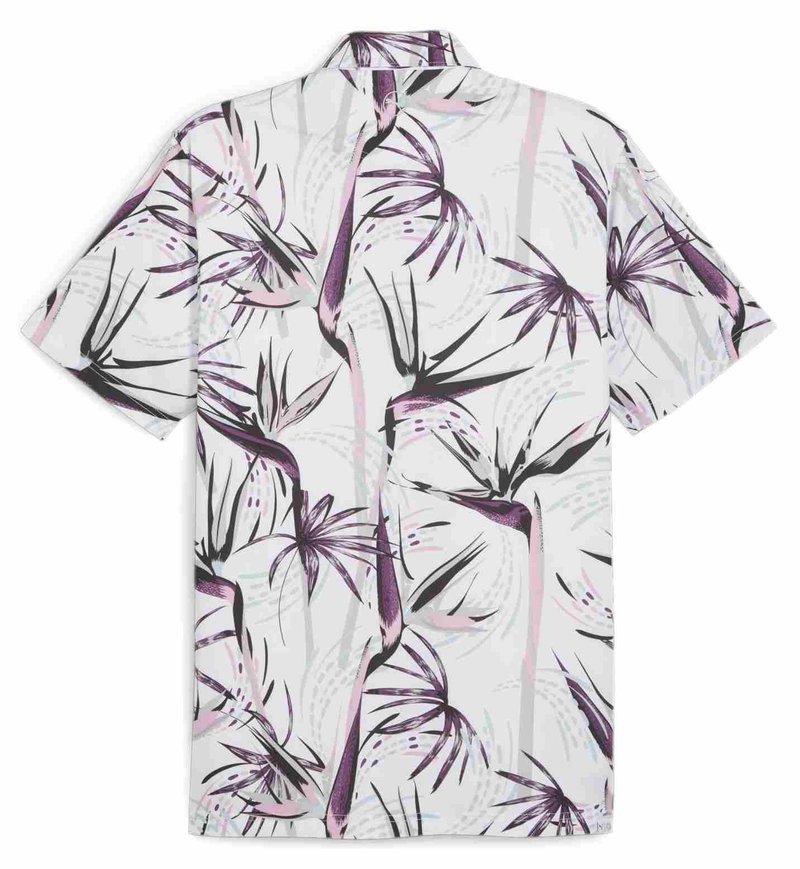 Puma Mattr Birds of Paradise men's polo, white