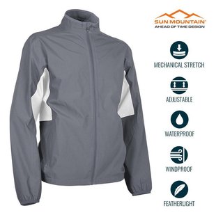Sun Mountain Monsoon waterproof men's jacket, cadet/white