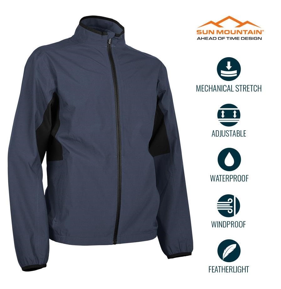 Sun Mountain Monsoon waterproof men's jacket, navy/black