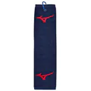 Mizuno RB Tri Fold Golf Towel, navy/red