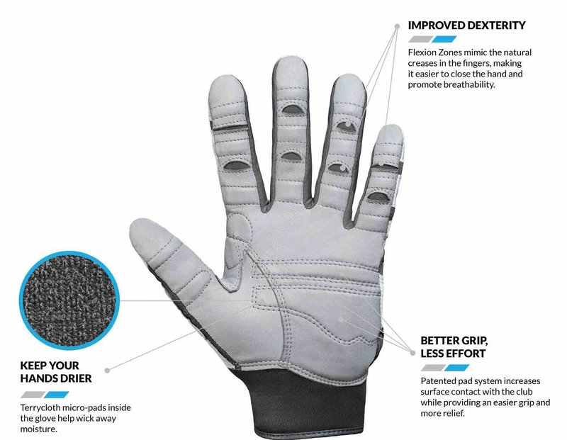 Bionic Relief Grip 2.0 mens golf glove, white