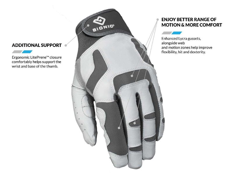 Bionic Relief Grip 2.0 mens golf glove, white