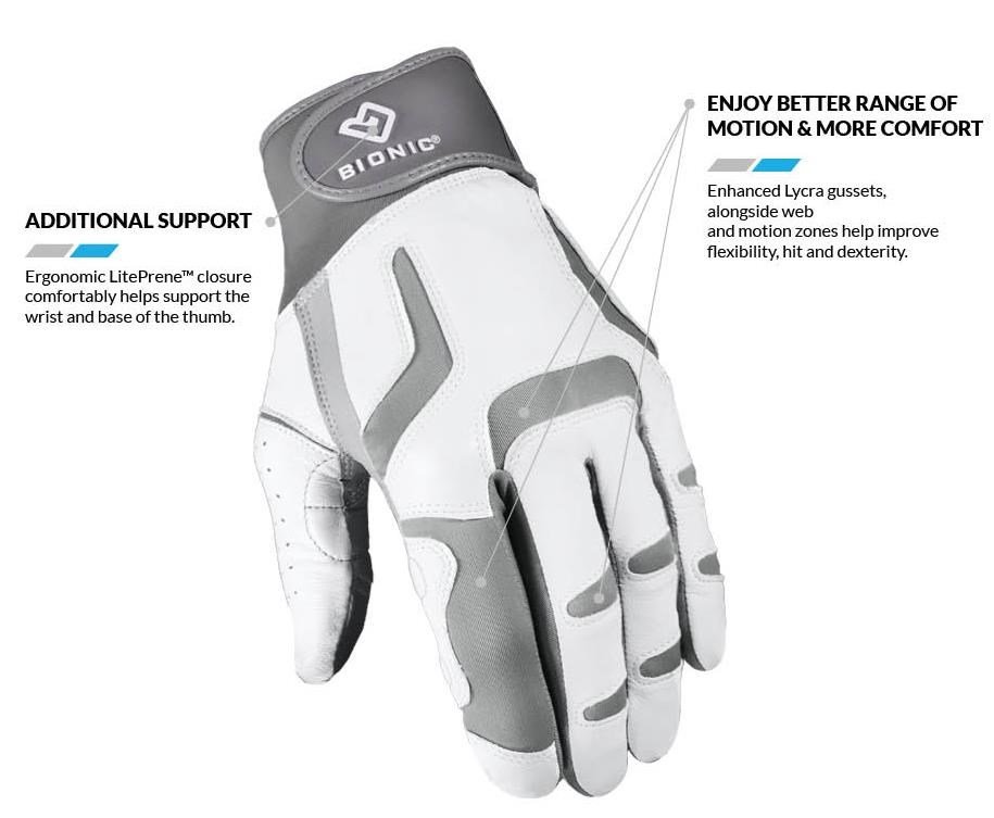 Bionic Relief Grip 2.0 ladies golf glove, white