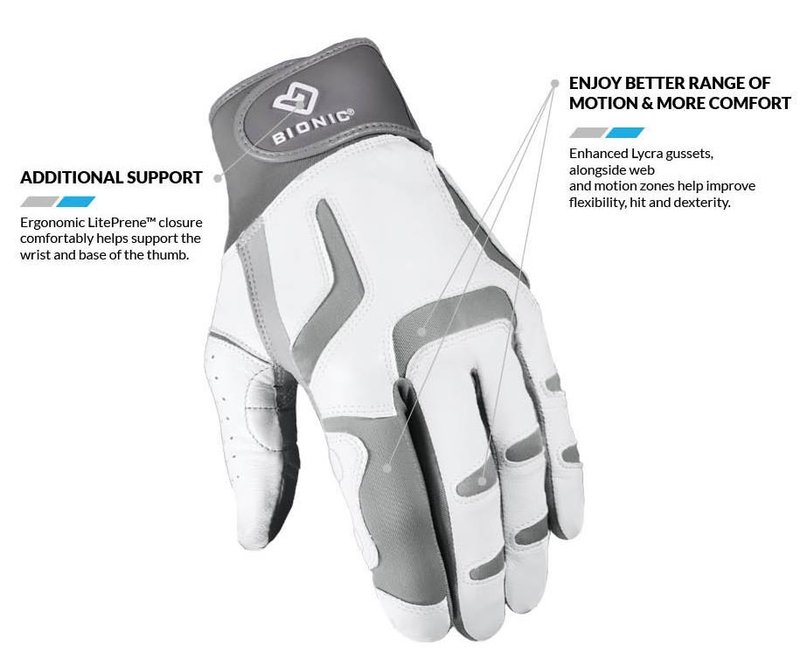 Bionic Relief Grip 2.0 ladies golf glove, white