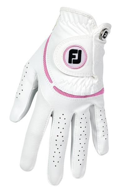 FootJoy WeatherSof ladies golf glove, white/pink