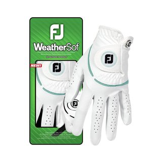 FootJoy WeatherSof ladies golf glove, white/sea glass