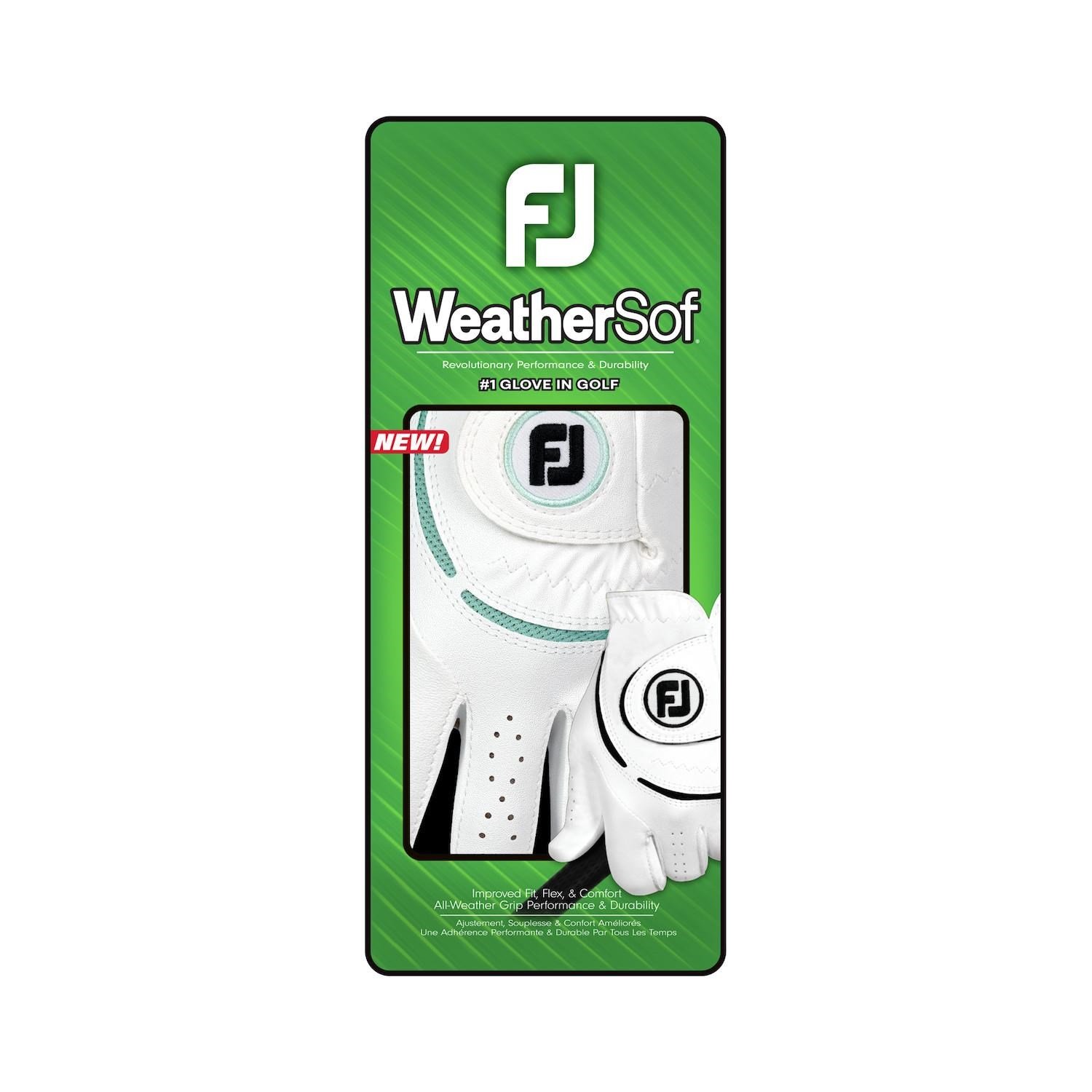 FootJoy WeatherSof ladies golf glove, white/sea glass